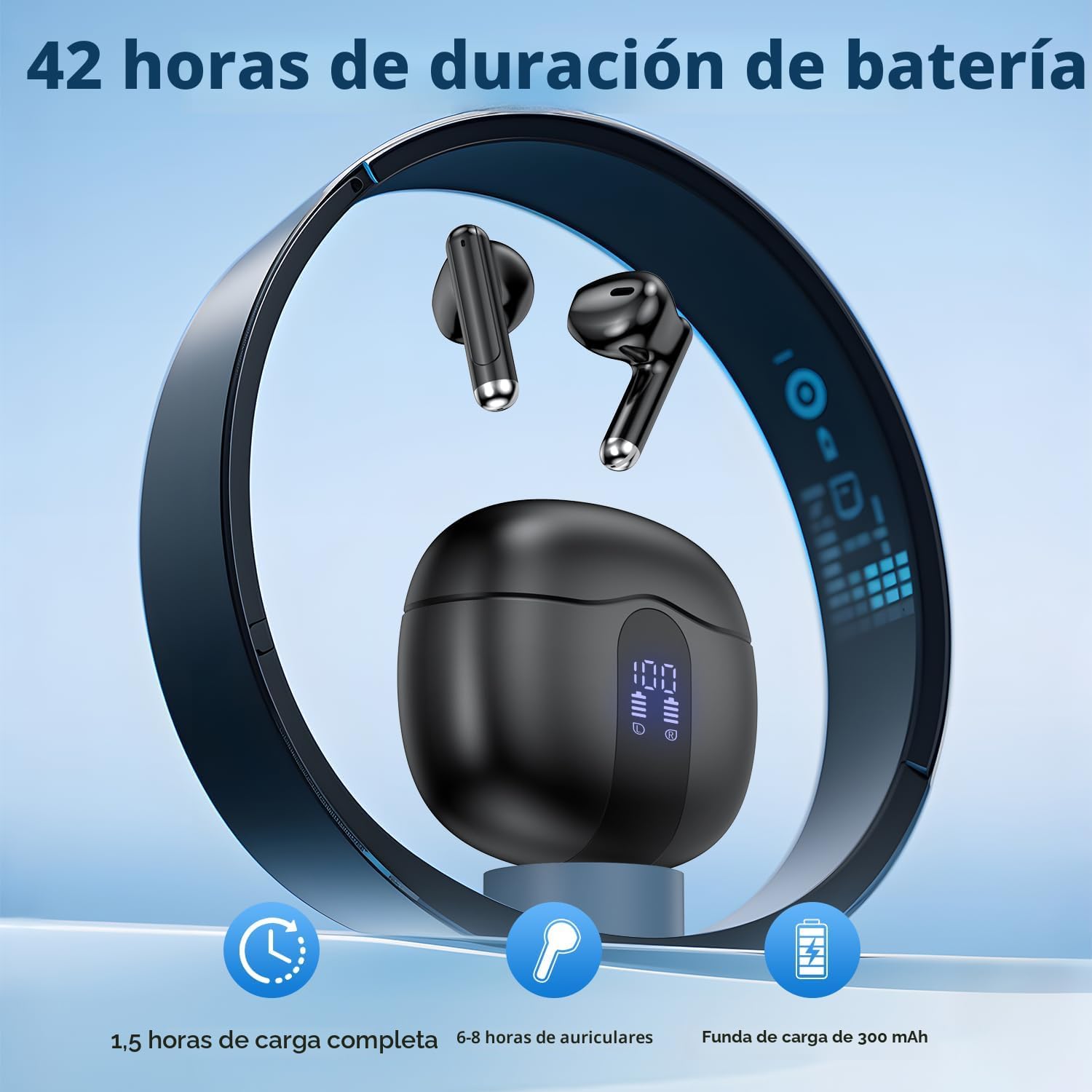 Auriculares inalámbricos, auriculares Bluetooth 5.4 estéreo de alta fidelidad