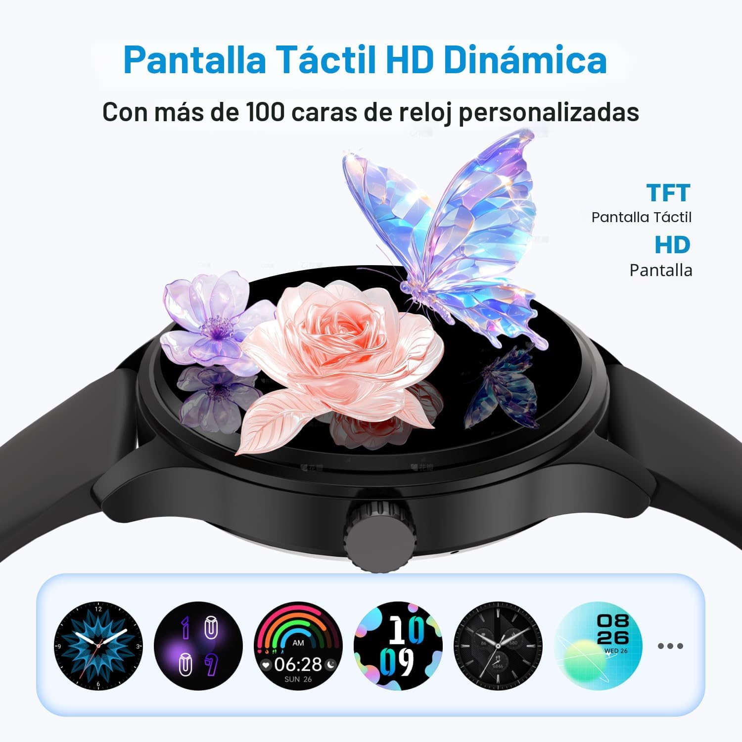 DIVElink Reloj inteligente, reloj inteligente HD para hombres y mujeres