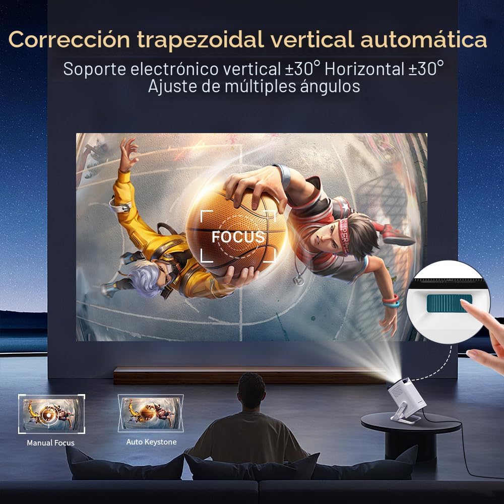 Mini proyector 4K - WiFi 6 y Bluetooth 5.4