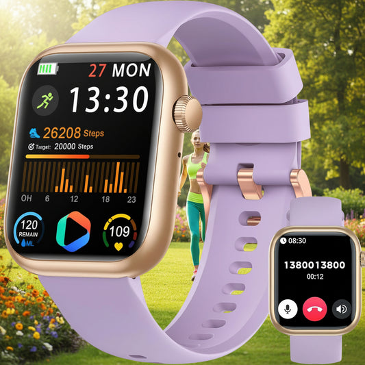 (P-003) QVEQ - Reloj inteligente para hombres y mujeres (respuesta/hacer llamada) (Rosa)