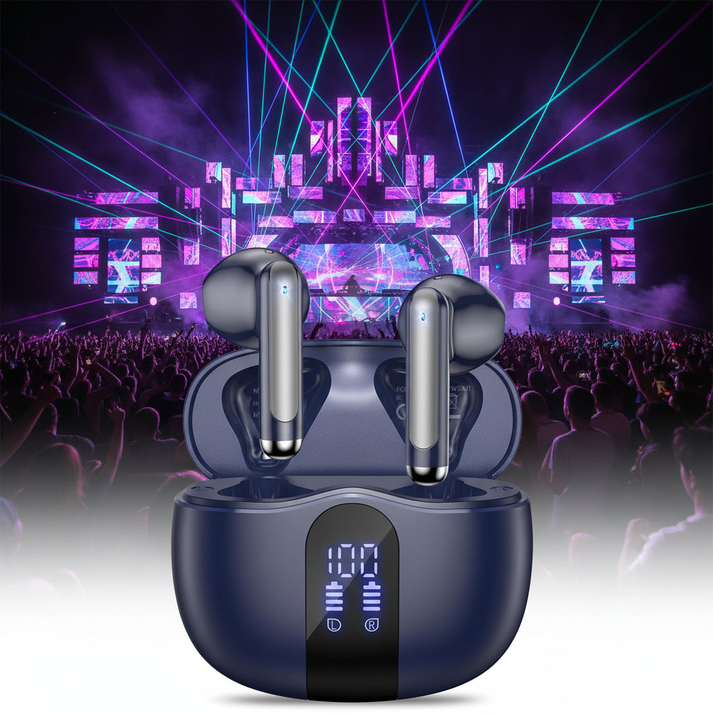 Auriculares inalámbricos, auriculares Bluetooth 5.4 estéreo de alta fidelidad (Azul)