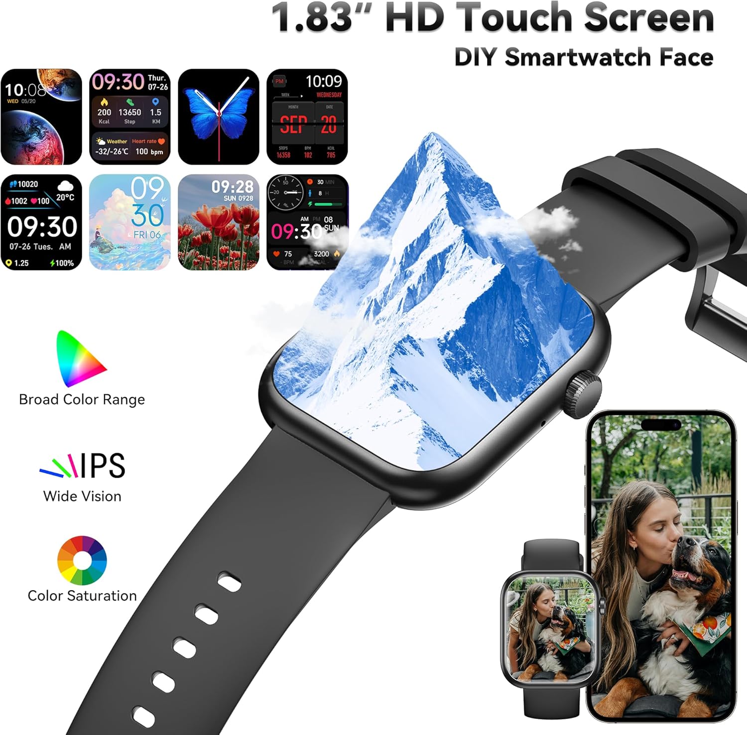 QVEQ - Reloj inteligente para hombres y mujeres (respuesta/hacer llamada)