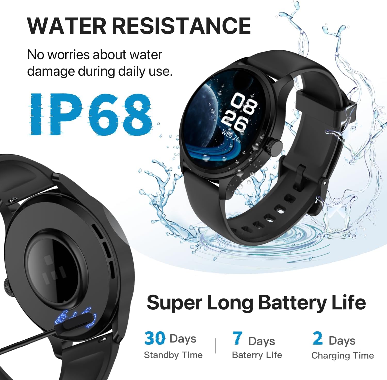 DIVElink Reloj inteligente, reloj inteligente HD para hombres y mujeres