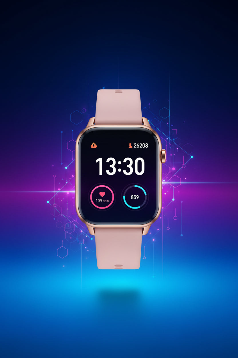 (P-003) QVEQ - Reloj inteligente para hombres y mujeres (respuesta/hacer llamada) (Rosa)